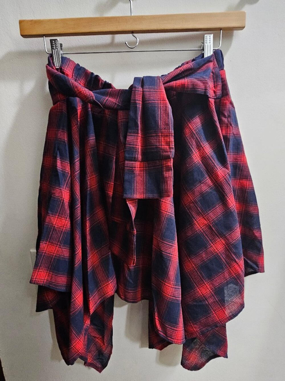 Plaid Red and Blue Women's Fairy Core Skirt - Picture 6 of 6